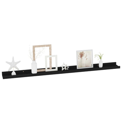 Wall Shelves 2 pcs Black 100x9x3 cm