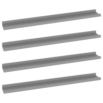 Wall Shelves 4 pcs Grey 80x9x3 cm