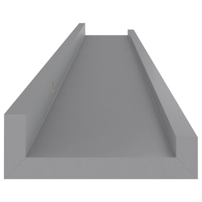 Wall Shelves 4 pcs Grey 80x9x3 cm