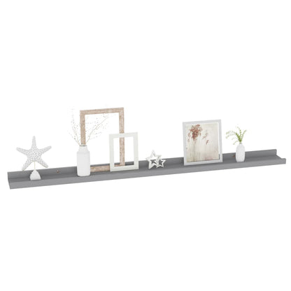 Wall Shelves 4 pcs Grey 100x9x3 cm