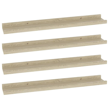 Wall Shelves 4 pcs Sonoma Oak 60x9x3 cm