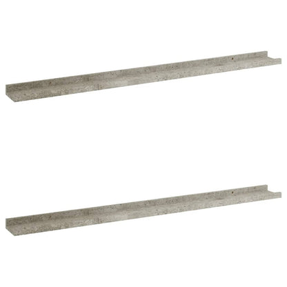 Wall Shelves 2 pcs Concrete Grey 100x9x3 cm