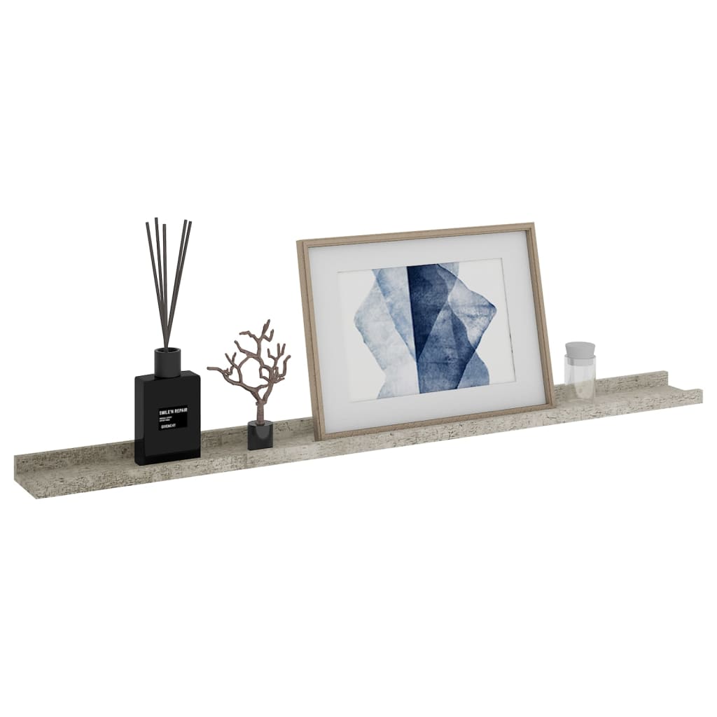 Wall Shelves 2 pcs Concrete Grey 100x9x3 cm