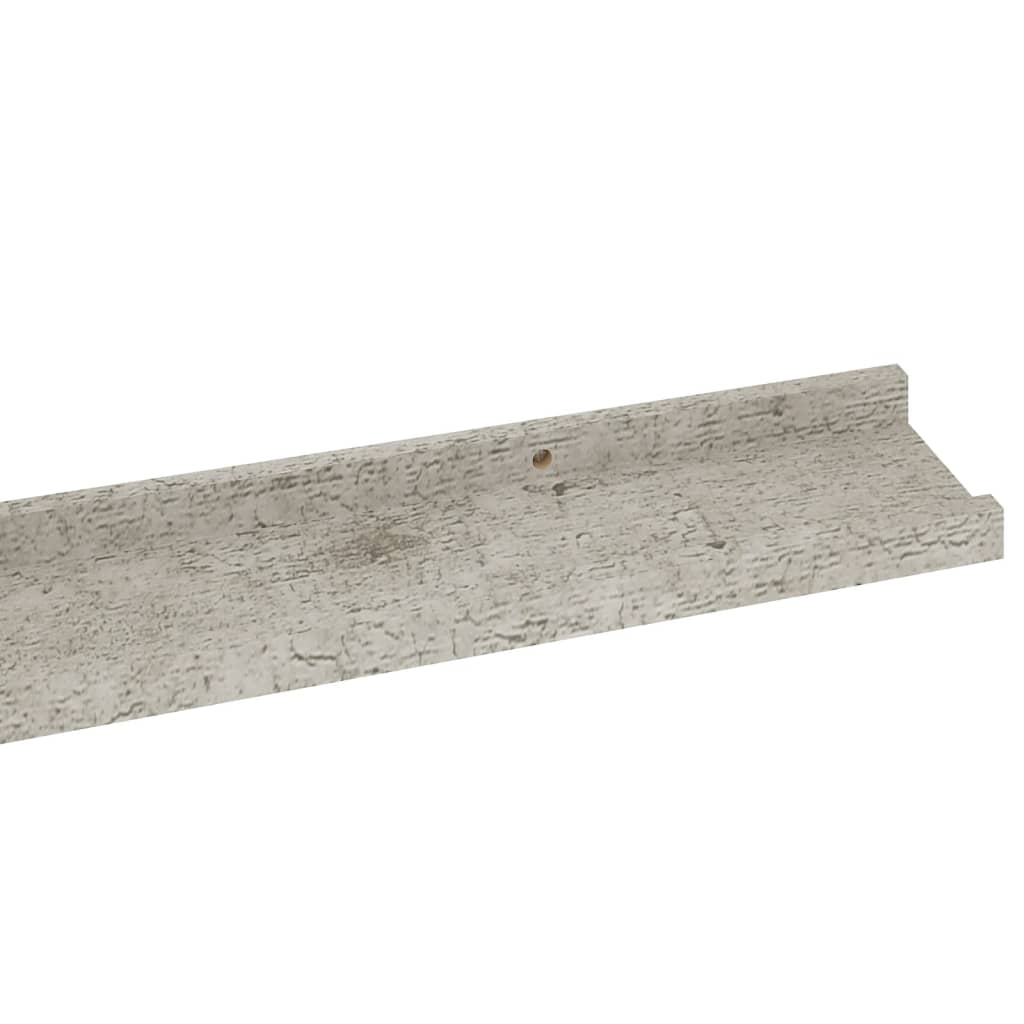 Wall Shelves 2 pcs Concrete Grey 100x9x3 cm