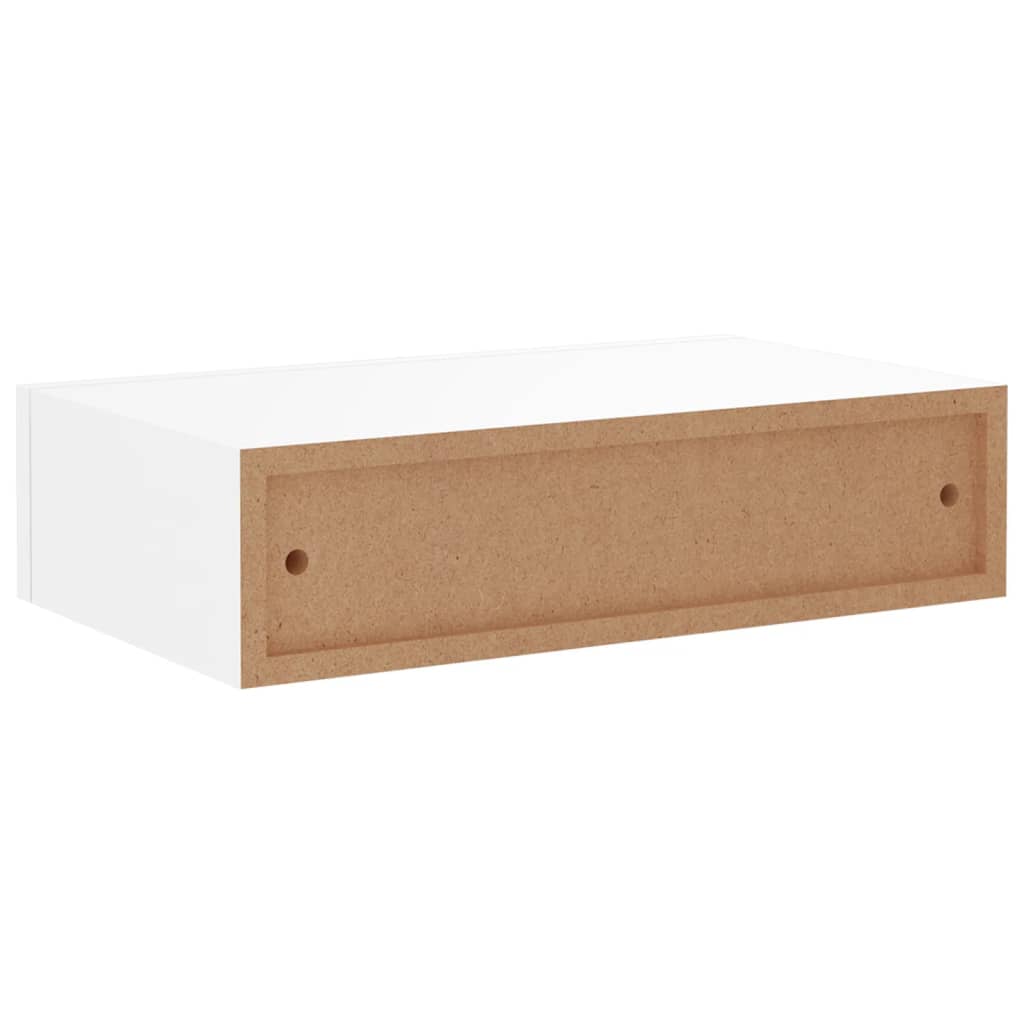 Wall-mounted Drawer Shelves 2 pcs White 40x23.5x10 cm MDF