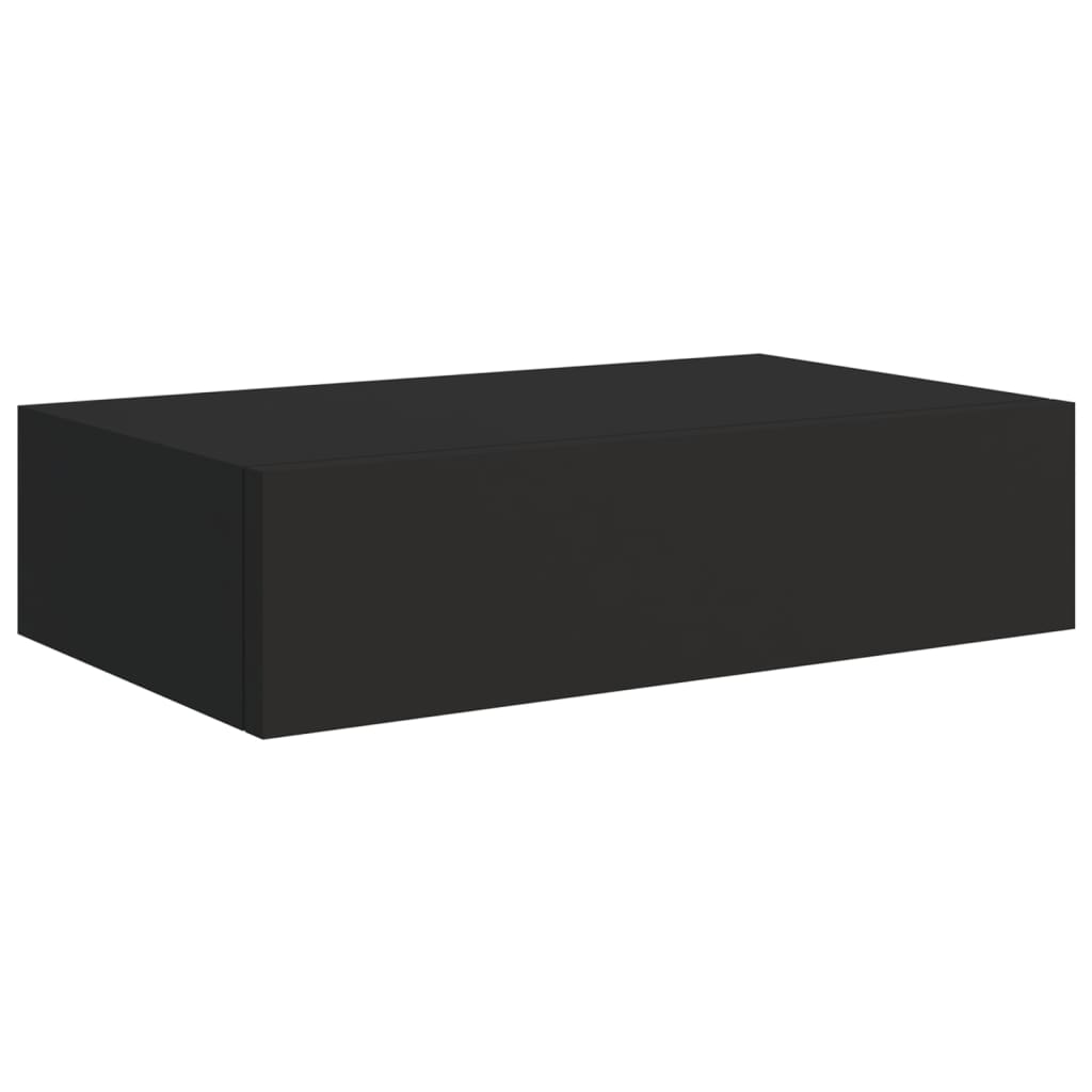 Wall-mounted Drawer Shelves 2 pcs Black 40x23.5x10cm MDF