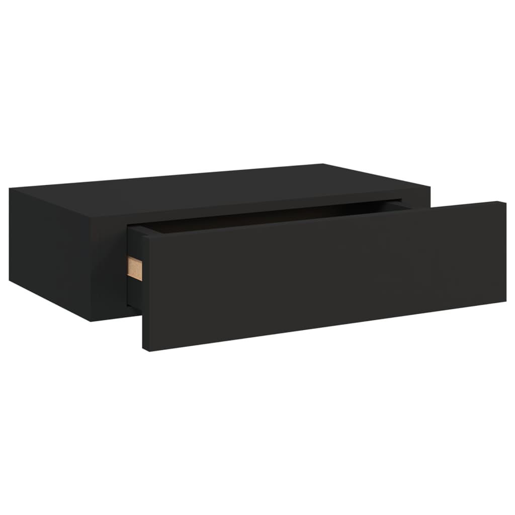 Wall-mounted Drawer Shelves 2 pcs Black 40x23.5x10cm MDF