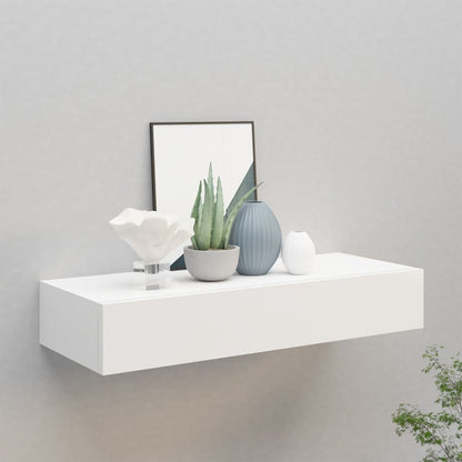 Wall-mounted Drawer Shelf White 60x23.5x10 cm MDF