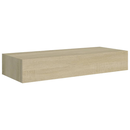 Wall-mounted Drawer Shelf Oak 60x23.5x10cm MDF