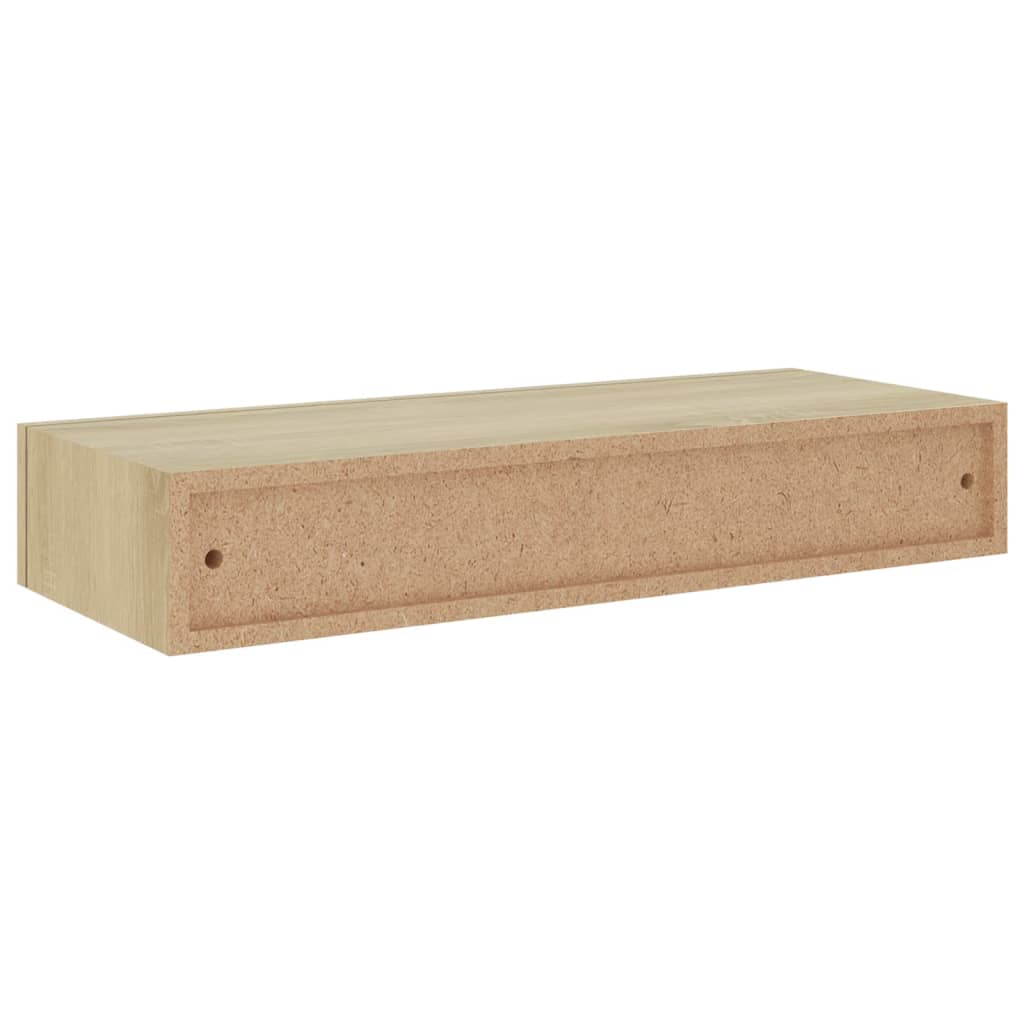 Wall-mounted Drawer Shelf Oak 60x23.5x10cm MDF