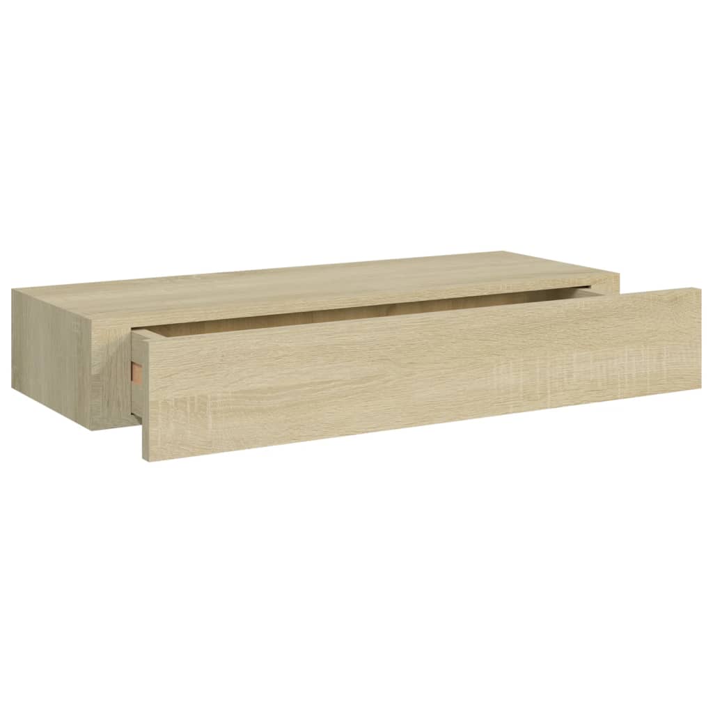 Wall-mounted Drawer Shelf Oak 60x23.5x10cm MDF