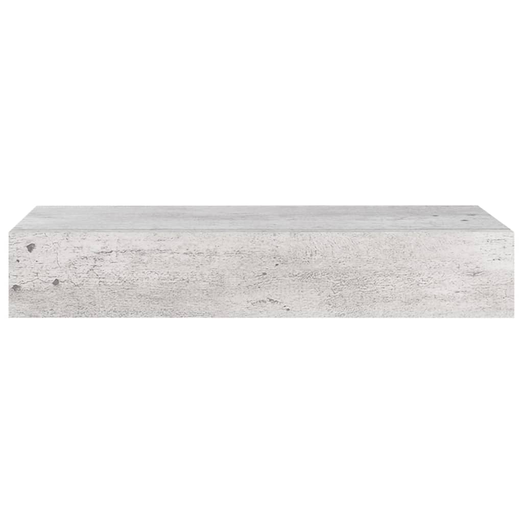 Wall Drawer Shelves 2 pcs Concrete Grey 60x23.5x10cm MDF