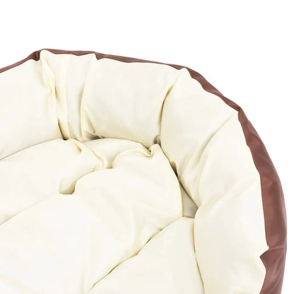 Reversible & Washable Dog Cushion Brown and Cream 110x80x23 cm