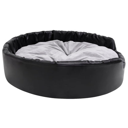 Dog Bed Black and Grey 99x89x21 cm Plush and Faux Leather