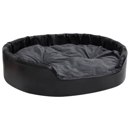 Dog Bed Black and Dark Grey 99x89x21 cm Plush and Faux Leather