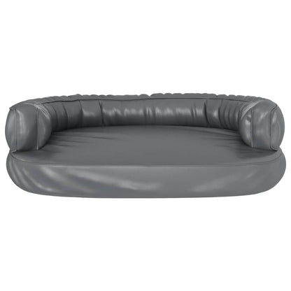 Ergonomic Foam Dog Bed Grey 88x65 cm Faux Leather