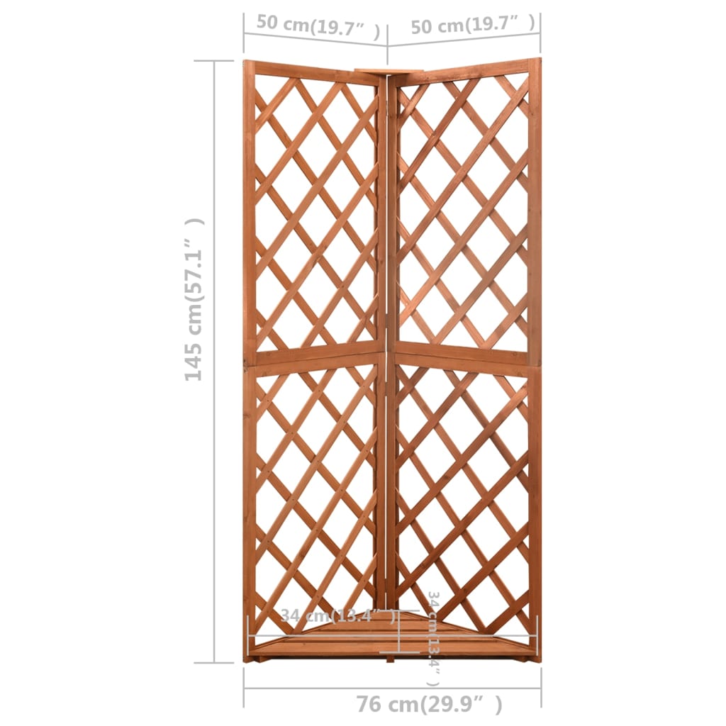 Corner Trellis 50x50x145 cm Solid Fir Wood