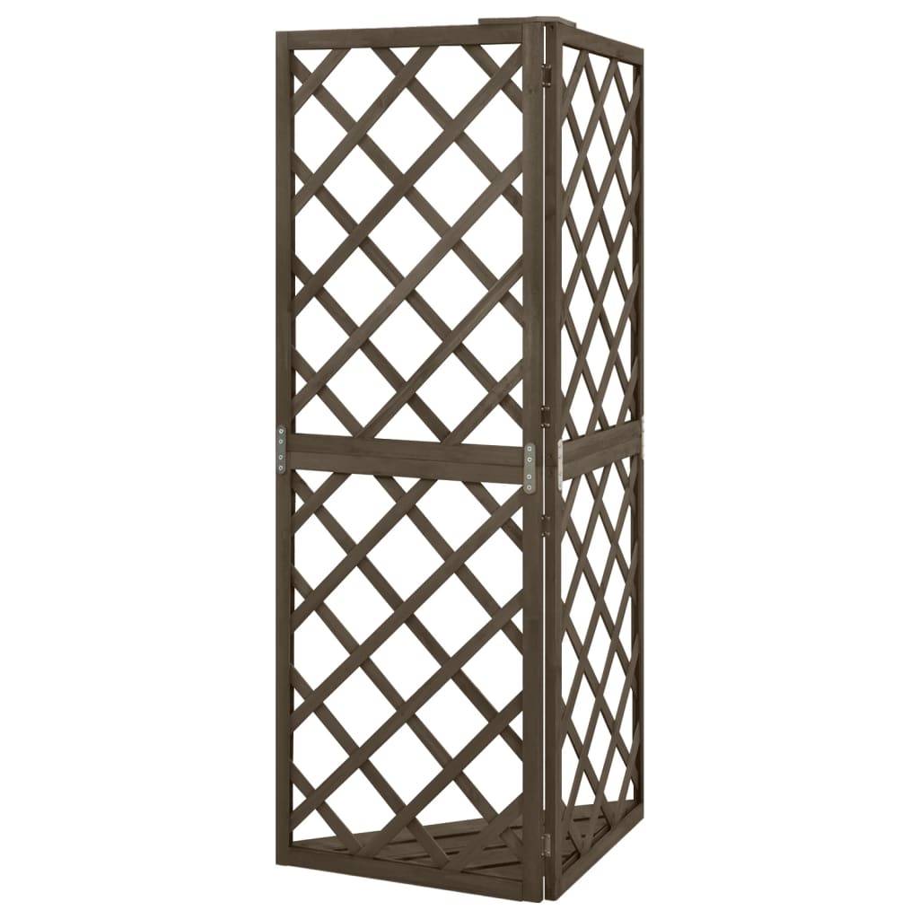 Corner Trellis Grey 50x50x145 cm Solid Fir Wood