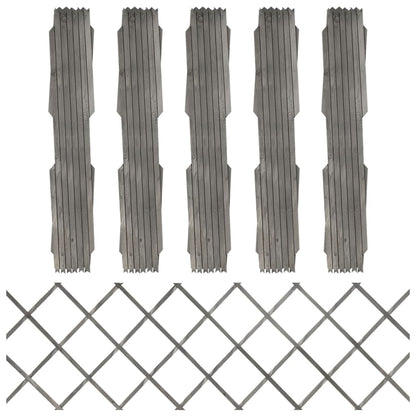 Trellis Fences 5 pcs Grey Solid Firwood 180x60 cm