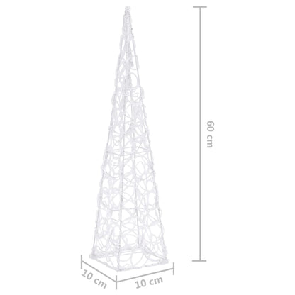 Acrylic Decorative LED Light Cone Blue 60 cm