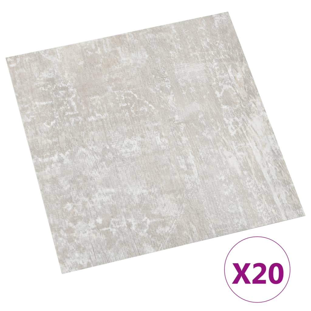 Self-adhesive Flooring Planks 20 pcs PVC 1.86 m² Light Grey