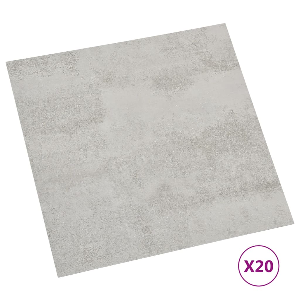 Self-adhesive Flooring Planks 20 pcs PVC 1.86 m² Light Grey