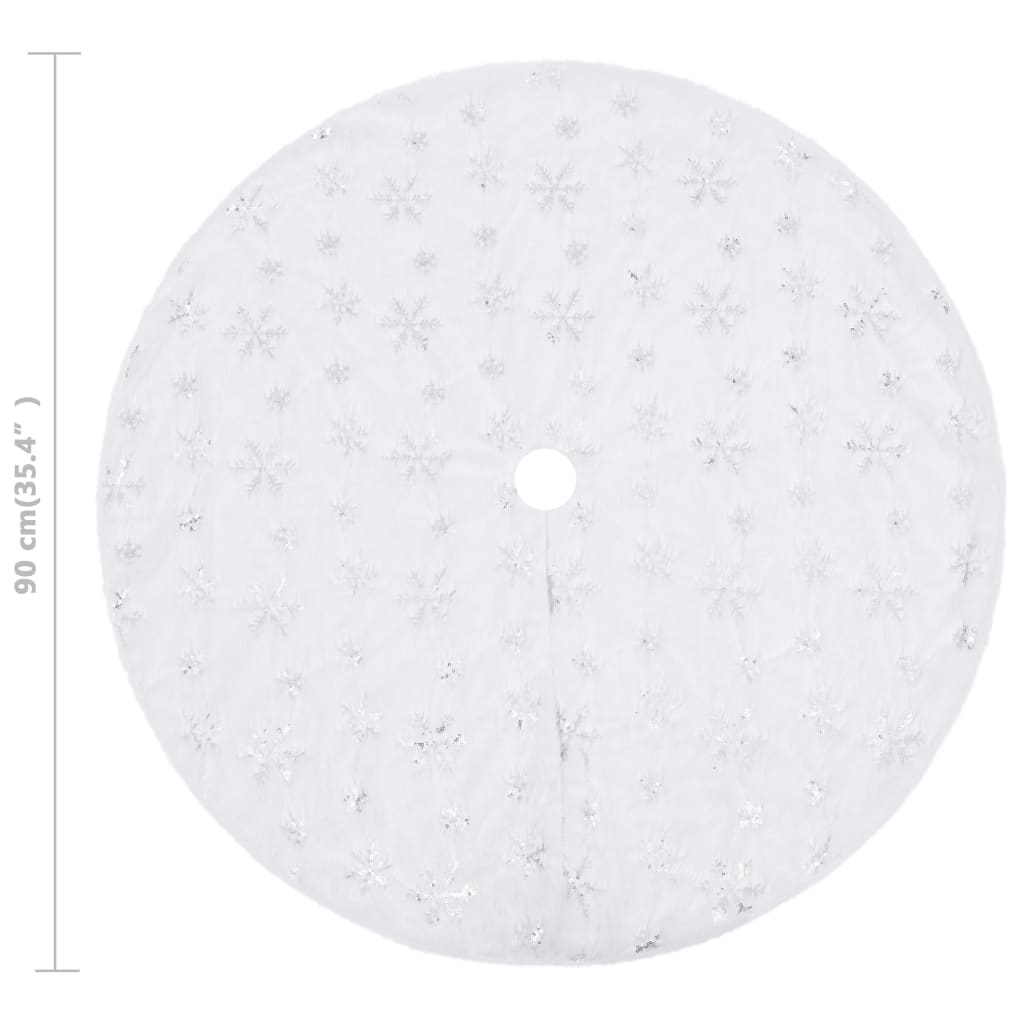 Luxury Christmas Tree Skirt White 90 cm Faux