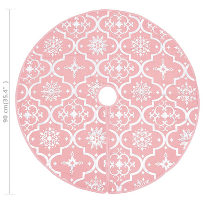 Luxury Christmas Tree Skirt with Sock Pink 90 cm Fabric