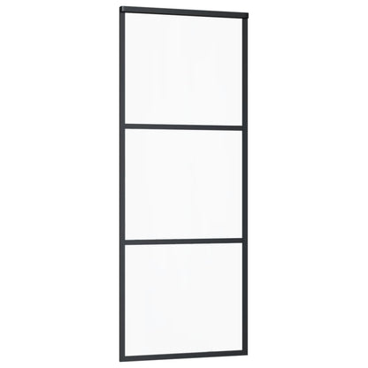 Sliding Door ESG Glass and Aluminium 76x205 cm Black