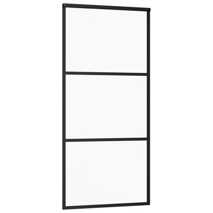 Sliding Door ESG Glass and Aluminium 90x205 cm Black