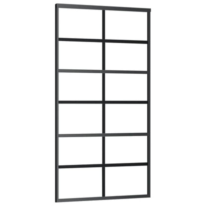 Sliding Door ESG Glass and Aluminium 102x205 cm Black