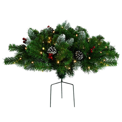 Artificial Pathway Pre-lit Christmas Tree Green 40 cm PVC