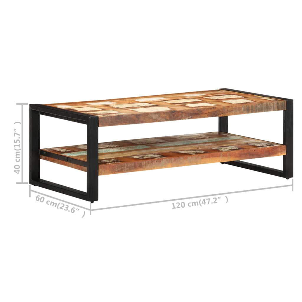 Coffee Table 120x60x40 cm Solid Reclaimed Wood