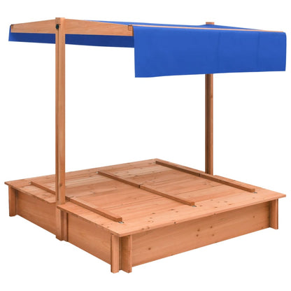 Sandbox with Roof Firwood 112x112x112 cm