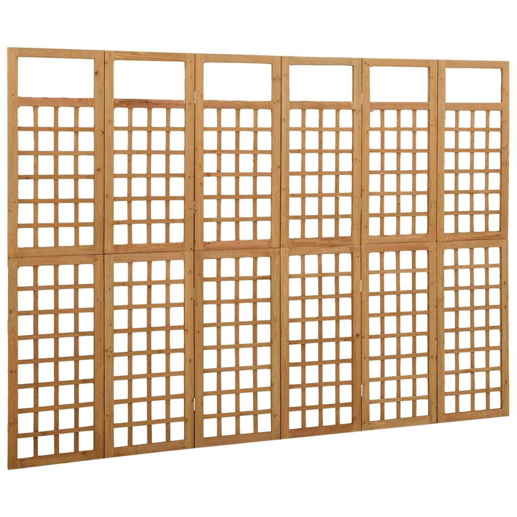 6-Panel Room Divider/Trellis Solid Fir Wood 242.5x180 cm