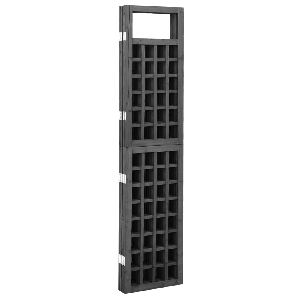 3-Panel Room Divider/Trellis Solid Fir Wood Black 121x180 cm