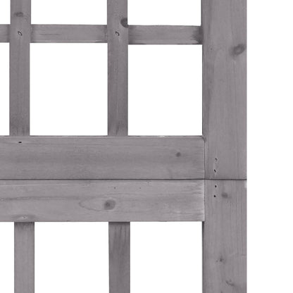 6-Panel Room Divider/Trellis Solid Fir Wood Grey 242.5x180 cm