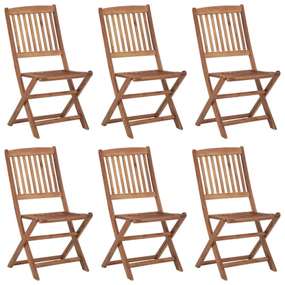 Folding Outdoor Chairs 6 pcs Solid Acacia Wood