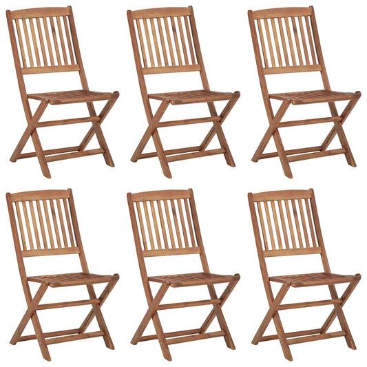 Folding Outdoor Chairs 6 pcs Solid Acacia Wood