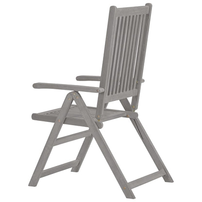 Garden Reclining Chairs 8 pcs Grey Solid Acacia Wood