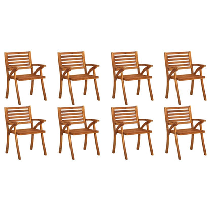 Garden Chairs 8 pcs Solid Acacia Wood