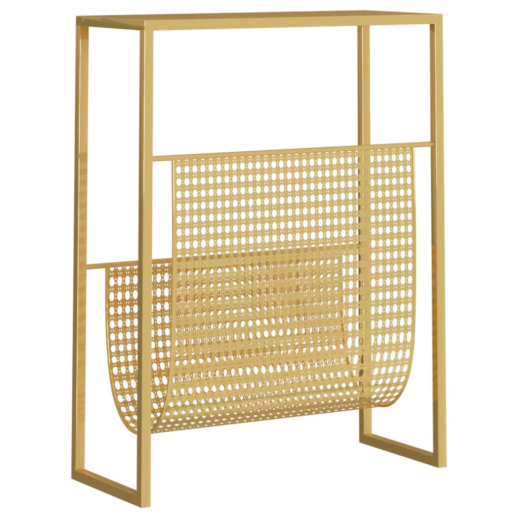 Magazine Rack Gold 35x15x45 cm Steel