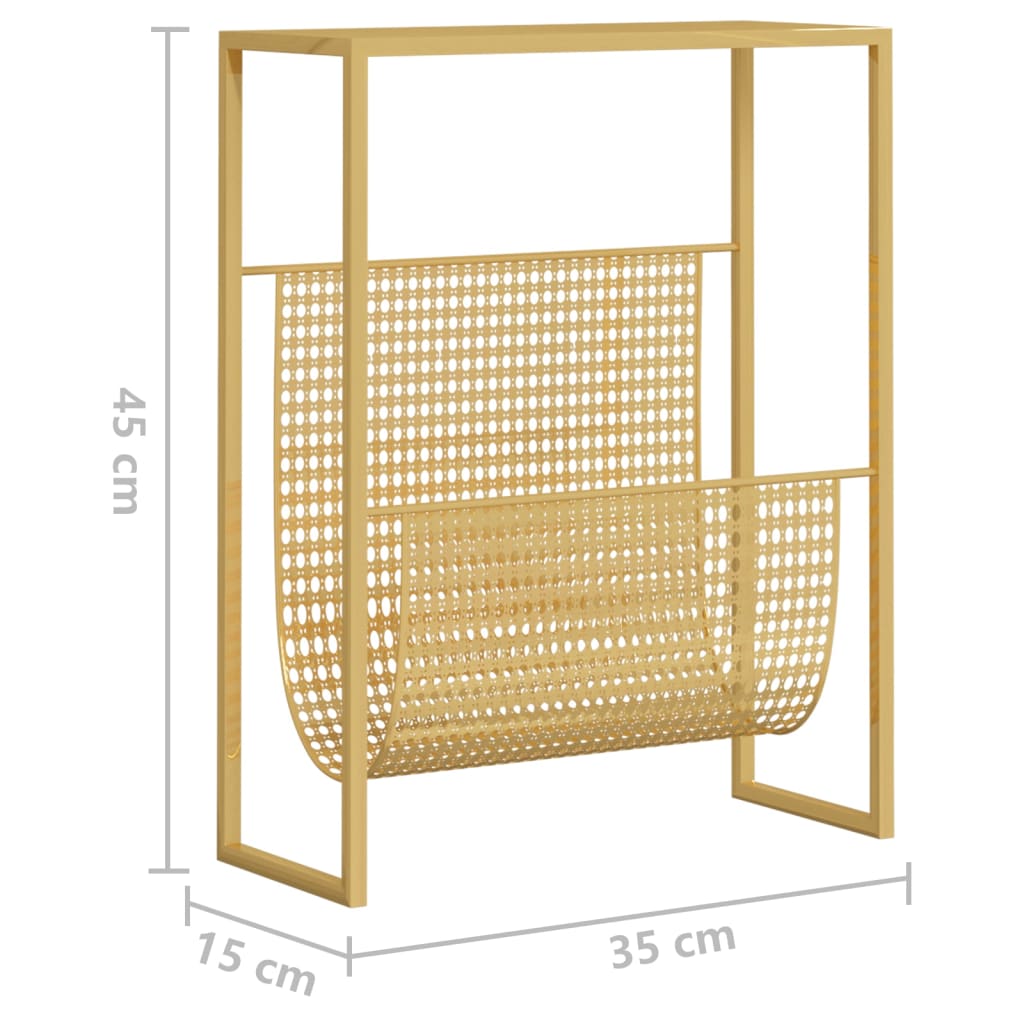 Magazine Rack Gold 35x15x45 cm Steel