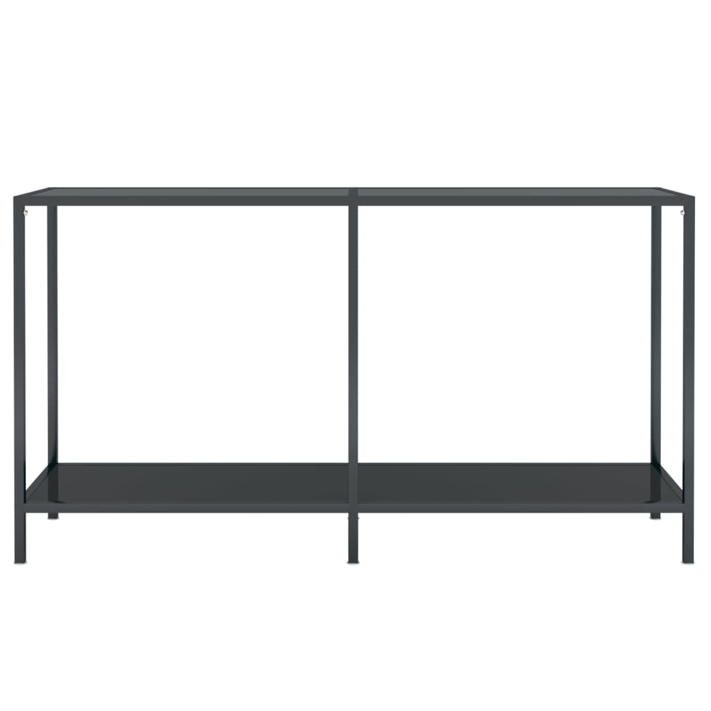 Console Table Black 140x35x75.5 cm Tempered Glass