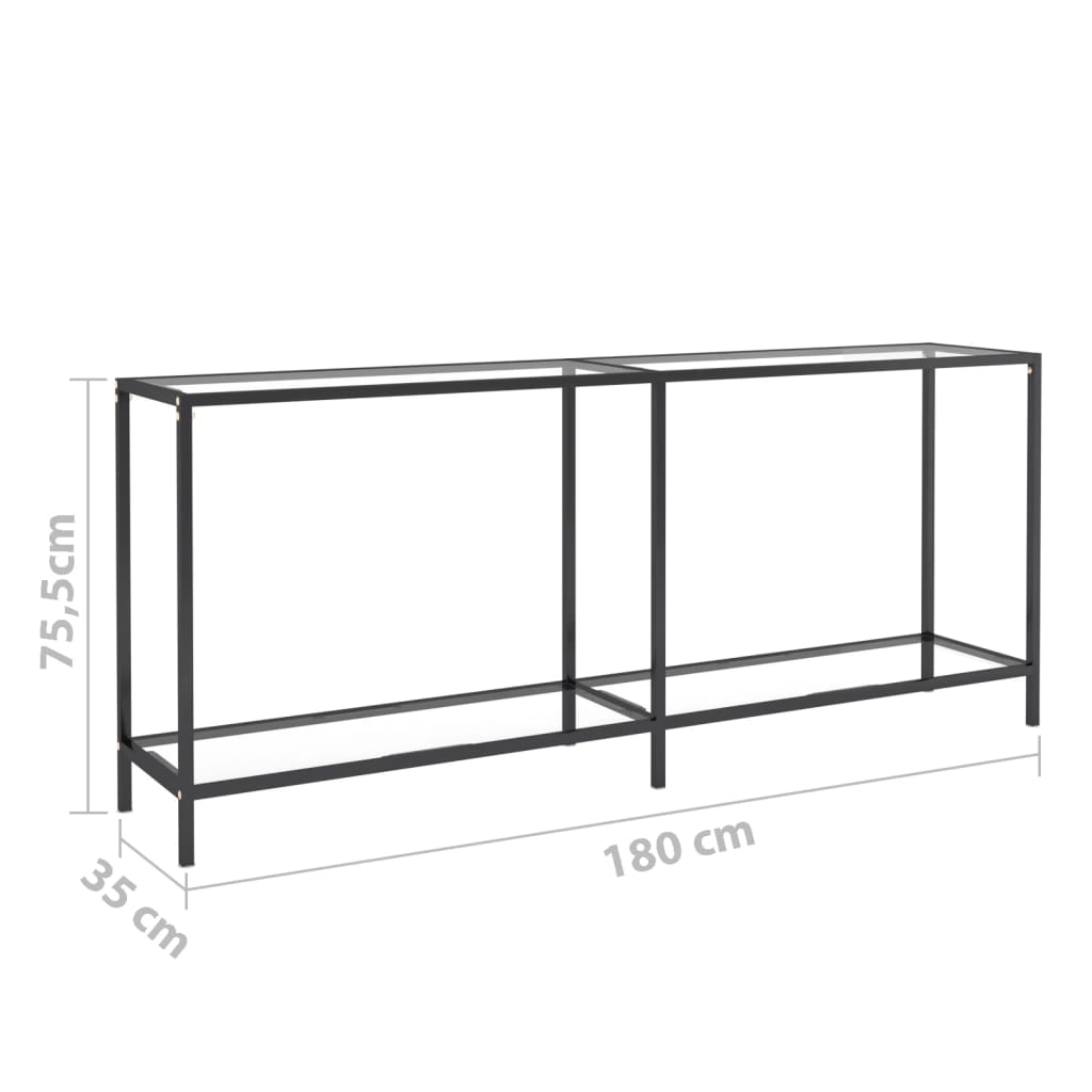 Console Table Transparent 180x35x75.5 cm Tempered Glass