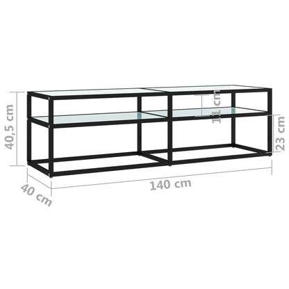 TV Cabinet White Marble 140x40x40.5 cm Tempered Glass