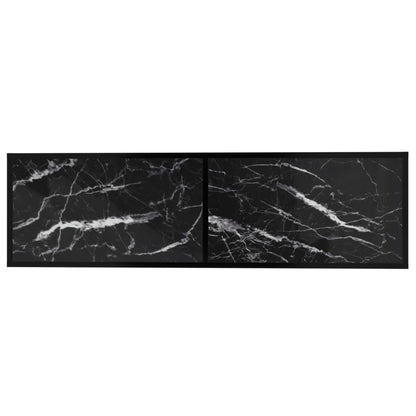 TV Cabinet Black Marble 140x40x40.5 cm Tempered Glass