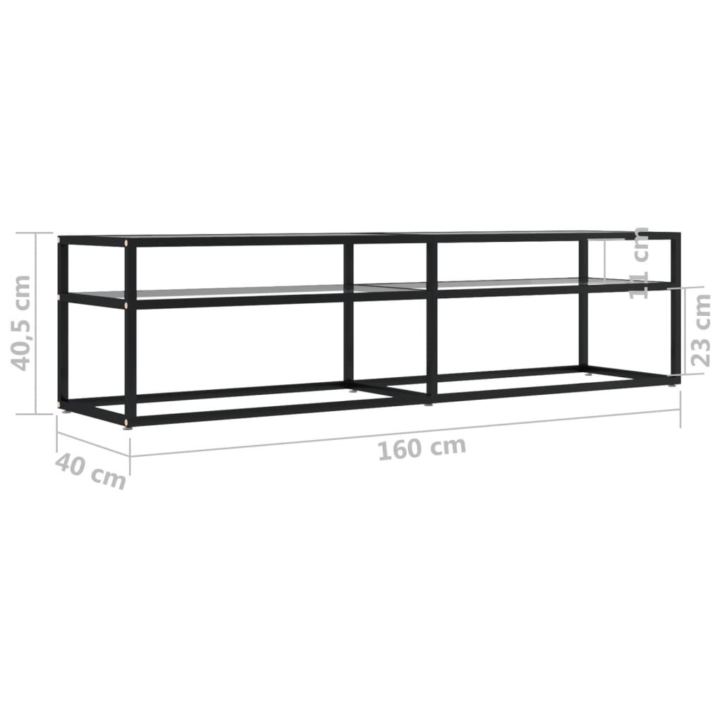 TV Cabinet Transparent 160x40x40.5 cm Tempered Glass