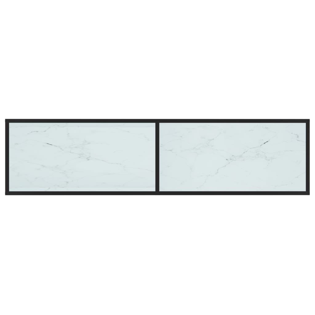 TV Cabinet White Marble 160x40x40.5 cm Tempered Glass