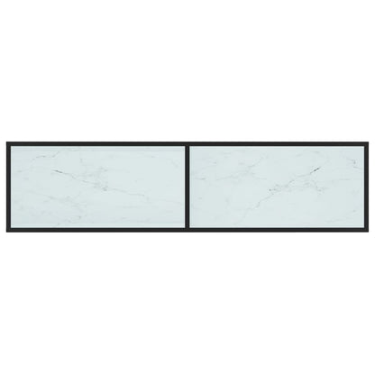 TV Cabinet White Marble 160x40x40.5 cm Tempered Glass